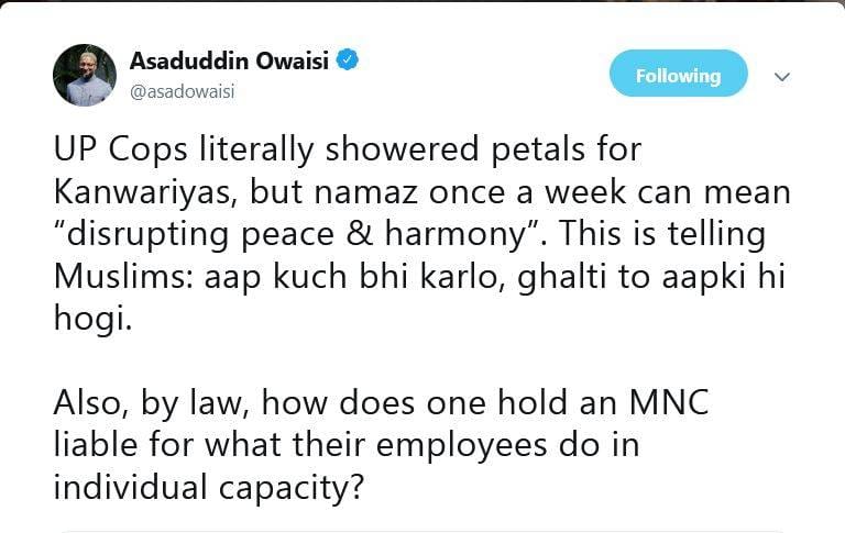 1555487227 owaisi tweet namaz 122618091358