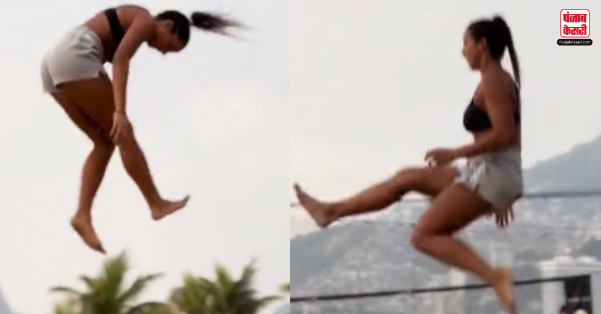 Girl Rope Stunt Video