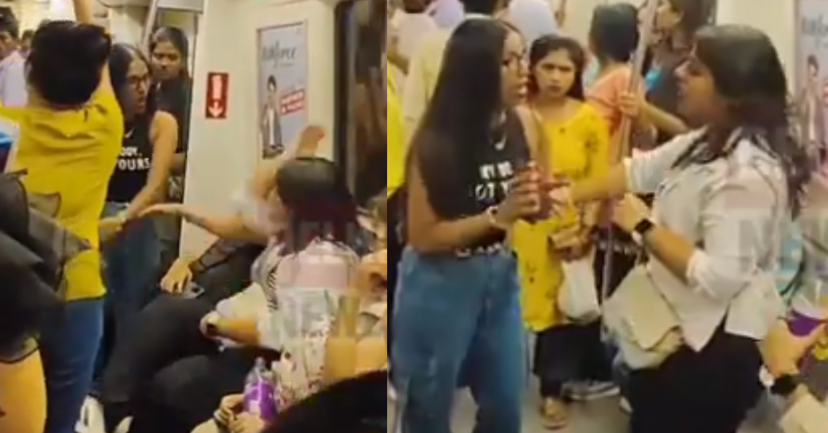 Two Women Fighting For Seat