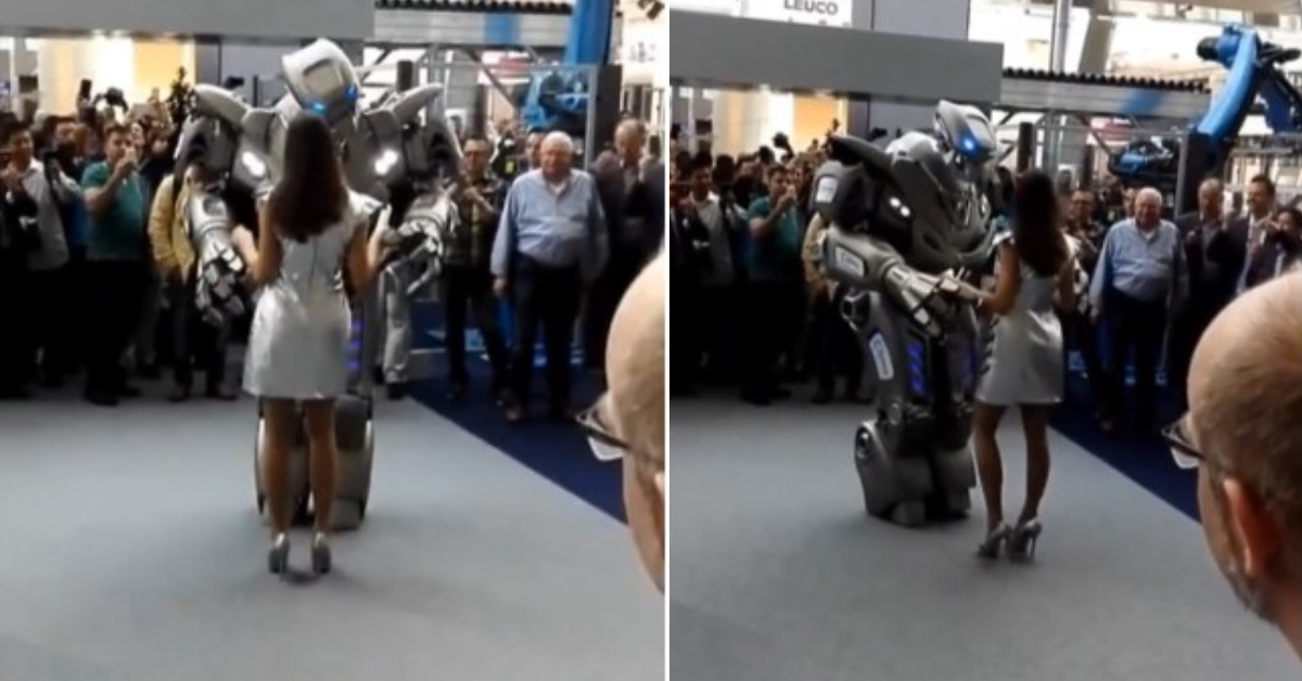 Girl Dances With Robot