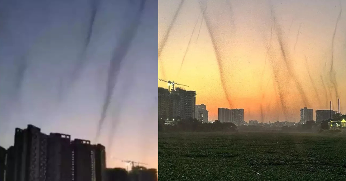 mosquito tornado swirls over mutha river in pune