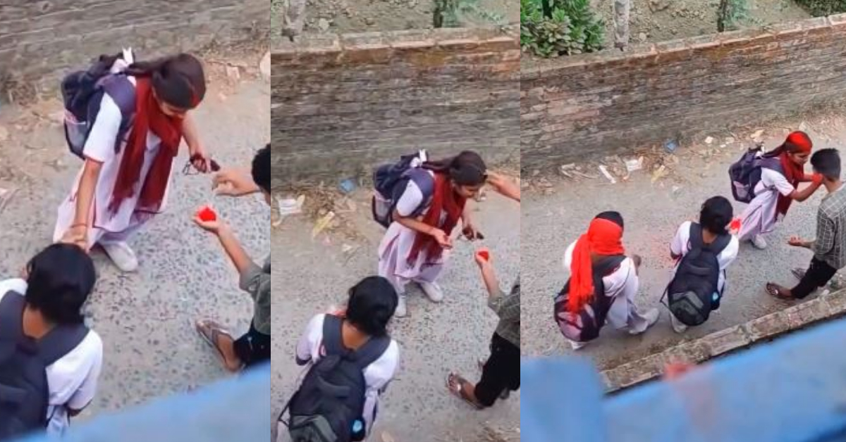 Boy Applies Sindoor To His School Girlfriend
