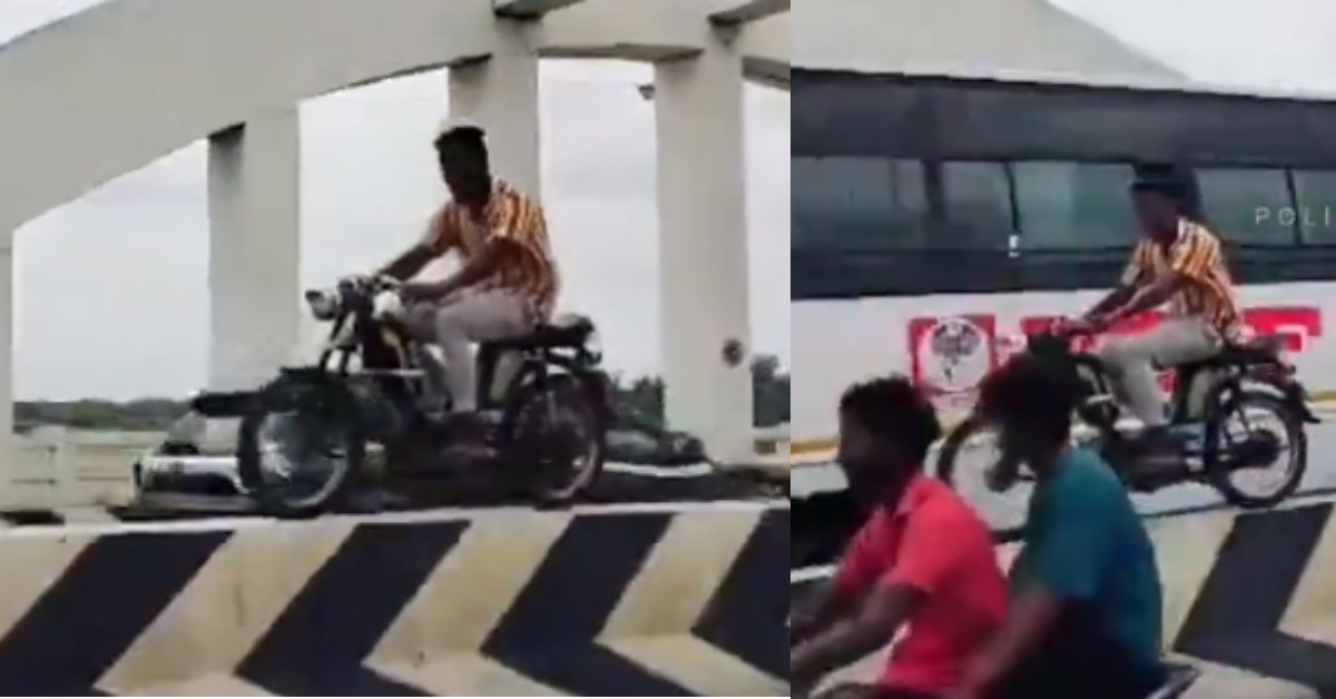 Bike ride on divider Tamil nadu