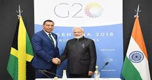 Jamaica के प्रधानमंत्री एंड्रयू होलनेस अपनी पहली यात्रा पर नई दिल्ली पहुंचे