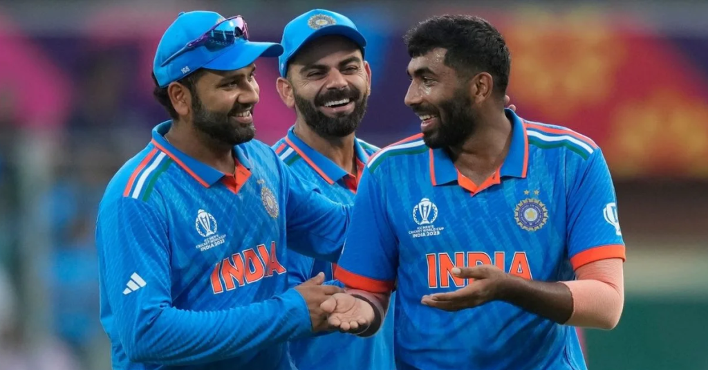 Rohit Sharma Virat Kohli and Jasprit Bumrah e1727145772537