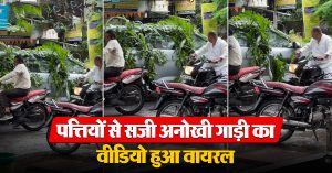 पत्तियों से सजी अनोखी गाड़ी का वीडियो हुआ वायरल, लोगों ने किए मजेदार कमेंट्स