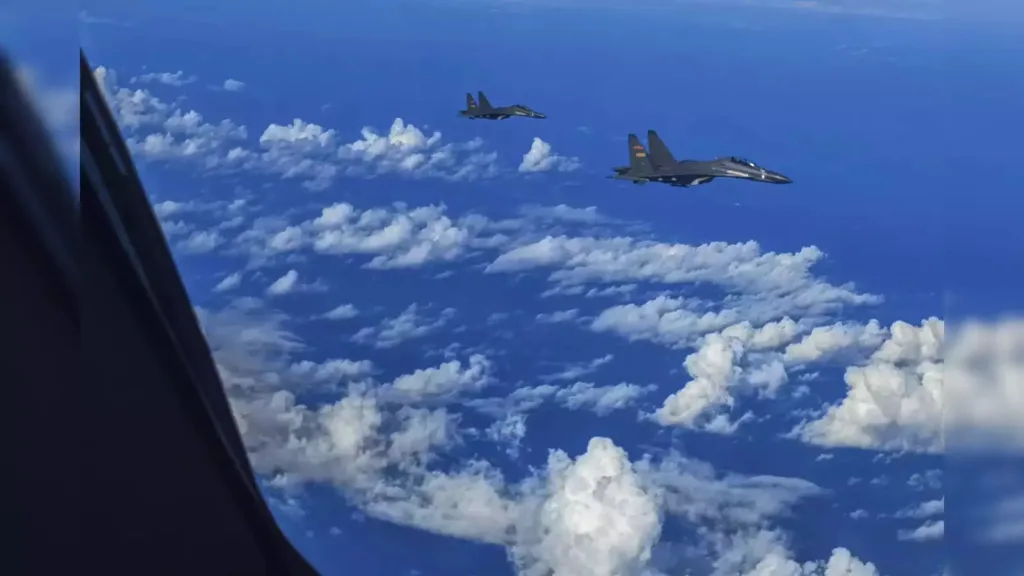 1368586 china conducts strike drills taiwan says 43 chinese air force planes crossed taiwan strait median line
