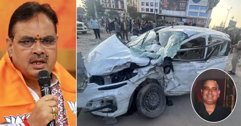 1369932 Car collides with CM Bhajanlal Sharma convoy