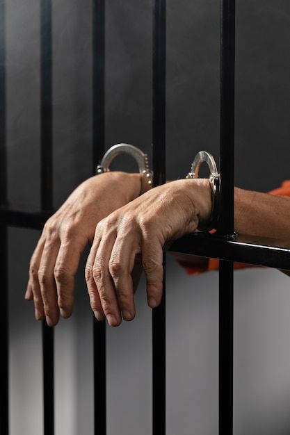 1371949 Free Photo Close up on hand wearing cuffs in jail