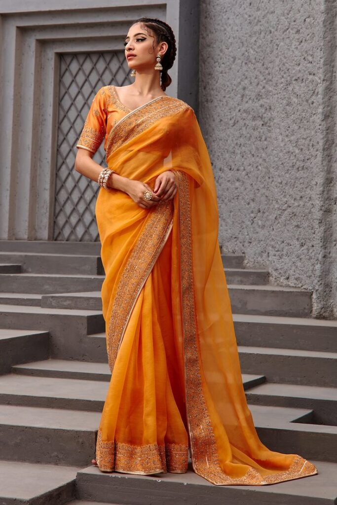 1372905 orange saree