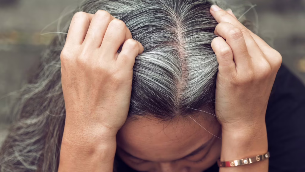 1374799 greying hair