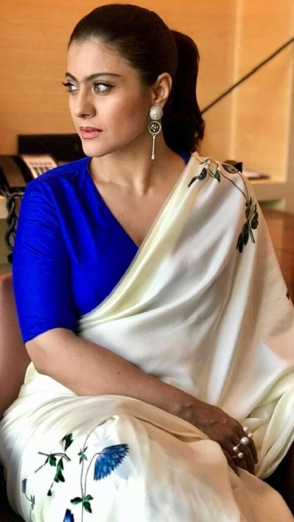 1377751 7 Trendy Contrast Blouse Designs By Kajol To Pair With Saree
