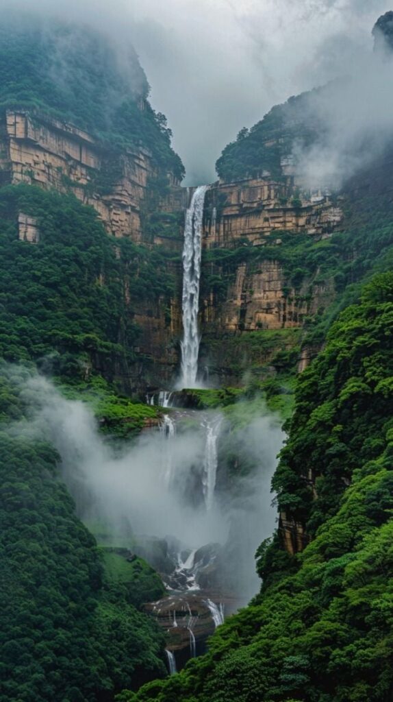 1377985 Nohkalikai Falls India