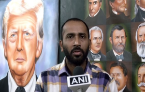 भारतीय कलाकार ने अमेरिका के नए राष्ट्रपति को दी बधाई, बनाई विशाल पेंटिंग