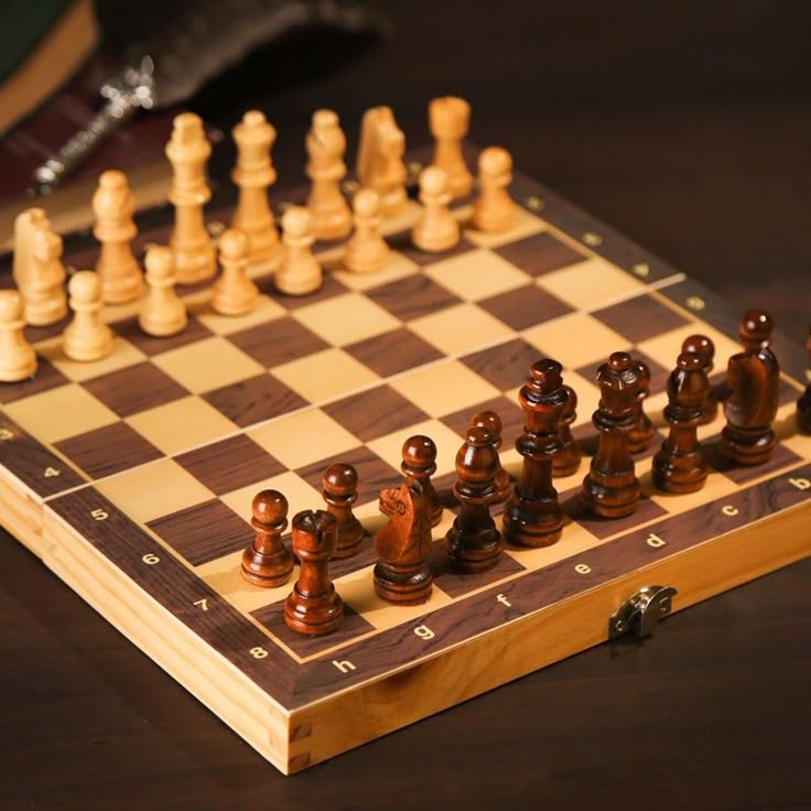1389009 Magnetic Wooden Chess Set 11 x 11 Inches