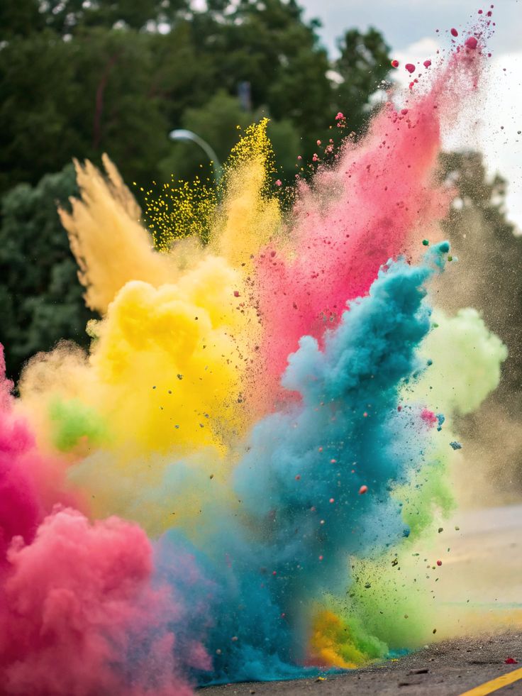 1395293 an artistic close up shot of vibrant holi colors