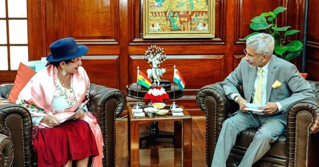 1401107 External Affairs Minister S. Jaishankar met Bolivias Foreign Minister Celinda Sosa Lunda