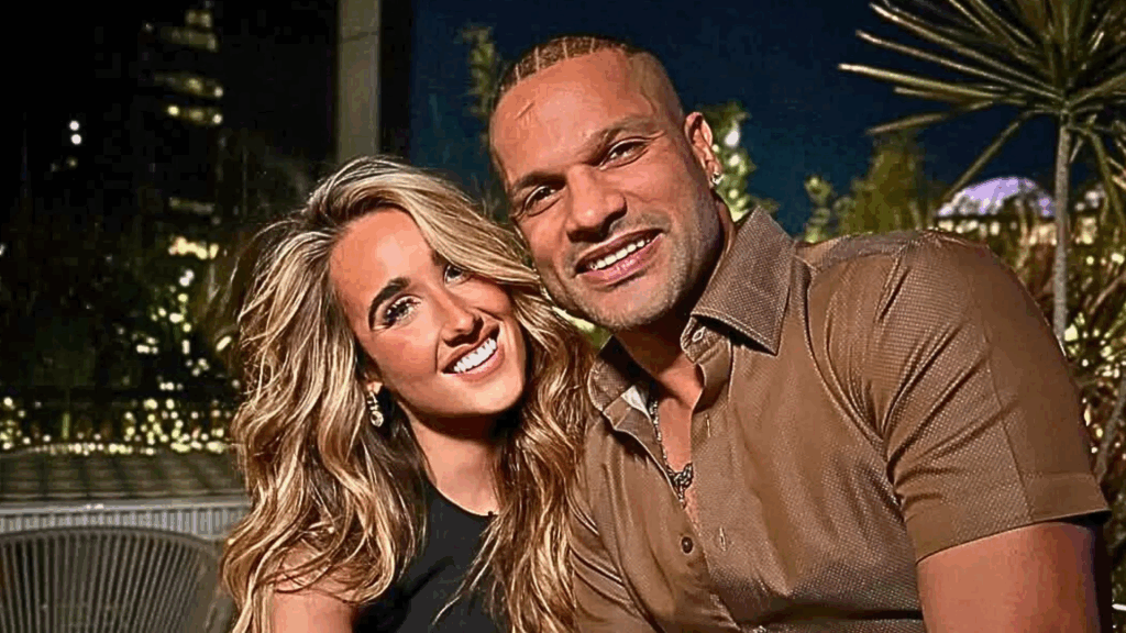 1406850 Shikhar Dhawan with Sophie Shine d