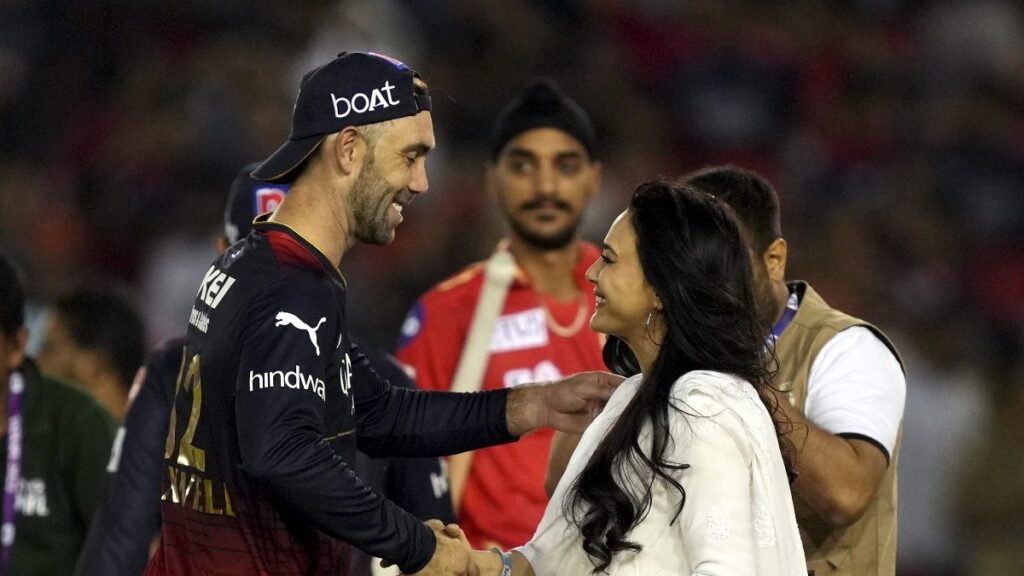 1442374 Preity Zinta with Glenn Maxwell h