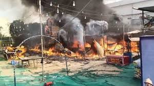 सहारनपुर ट्रेड फेयर में लगी भीषण आग,  30 से अधिक दुकानें खाक, करोड़ों का हुआ नुकसान