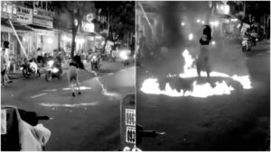 Viral Video : रील बनाने के लिए लड़की ने रोड पर पेट्रोल डालकर लगाई आग, देखिए वीडियो